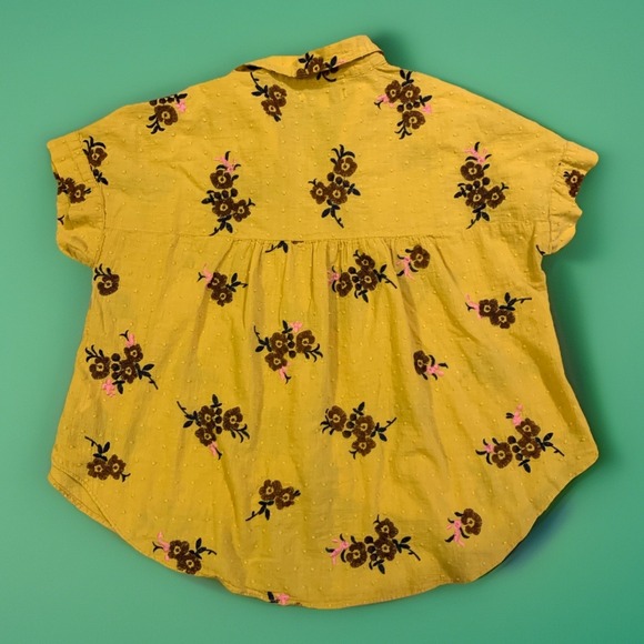 Madewell Blouse Top Embroidered Hilltop Button Down S/S Floral Shirt XXS - Picture 6 of 8